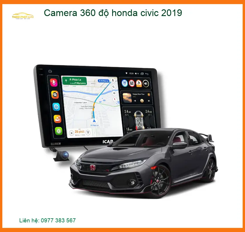 Camera 360 độ Honda Civic 2019 - Địa Chỉ Lắp Đặt Uy Tín TPHCM