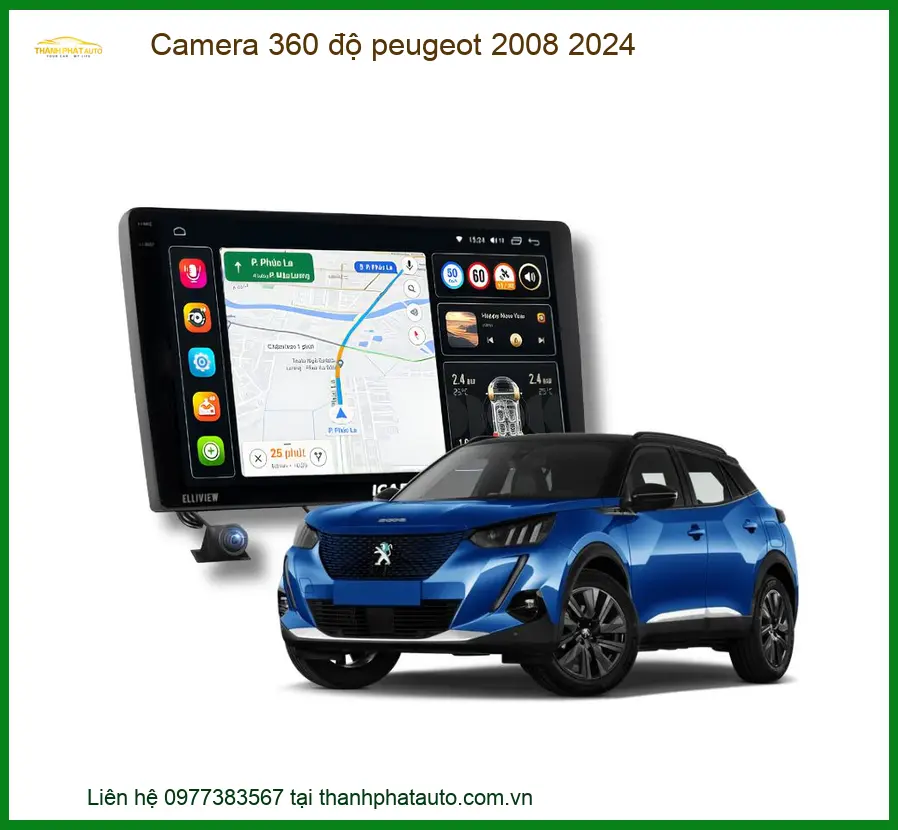 Camera 360 độ Peugeot 2008 2024 - Đơn Vị Thi Công Giá Tốt TPHCM