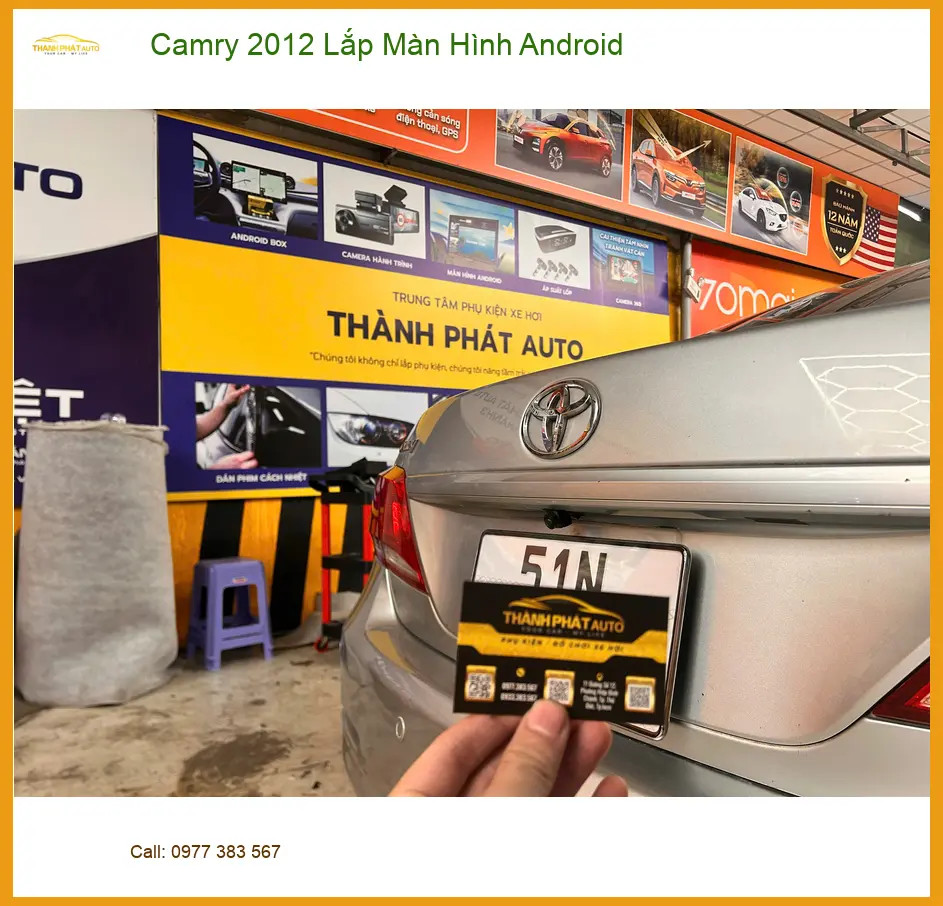 Chị Lan Anh lắp màn hình Android cho Camry 2012 ở Quận 12 vì màn zin cũ đã hỏng ảnh thực tế 2