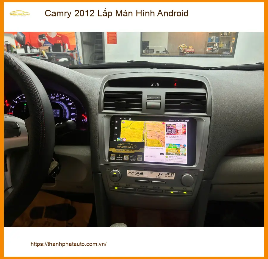 Chị Lan Anh lắp màn hình Android cho Camry 2012 ở Quận 12 vì màn zin cũ đã hỏng ảnh thực tế 3