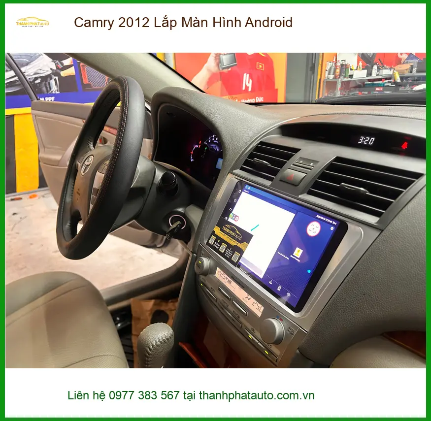 Chị Lan Anh lắp màn hình Android cho Camry 2012 ở Quận 12 vì màn zin cũ đã hỏng ảnh thực tế 5