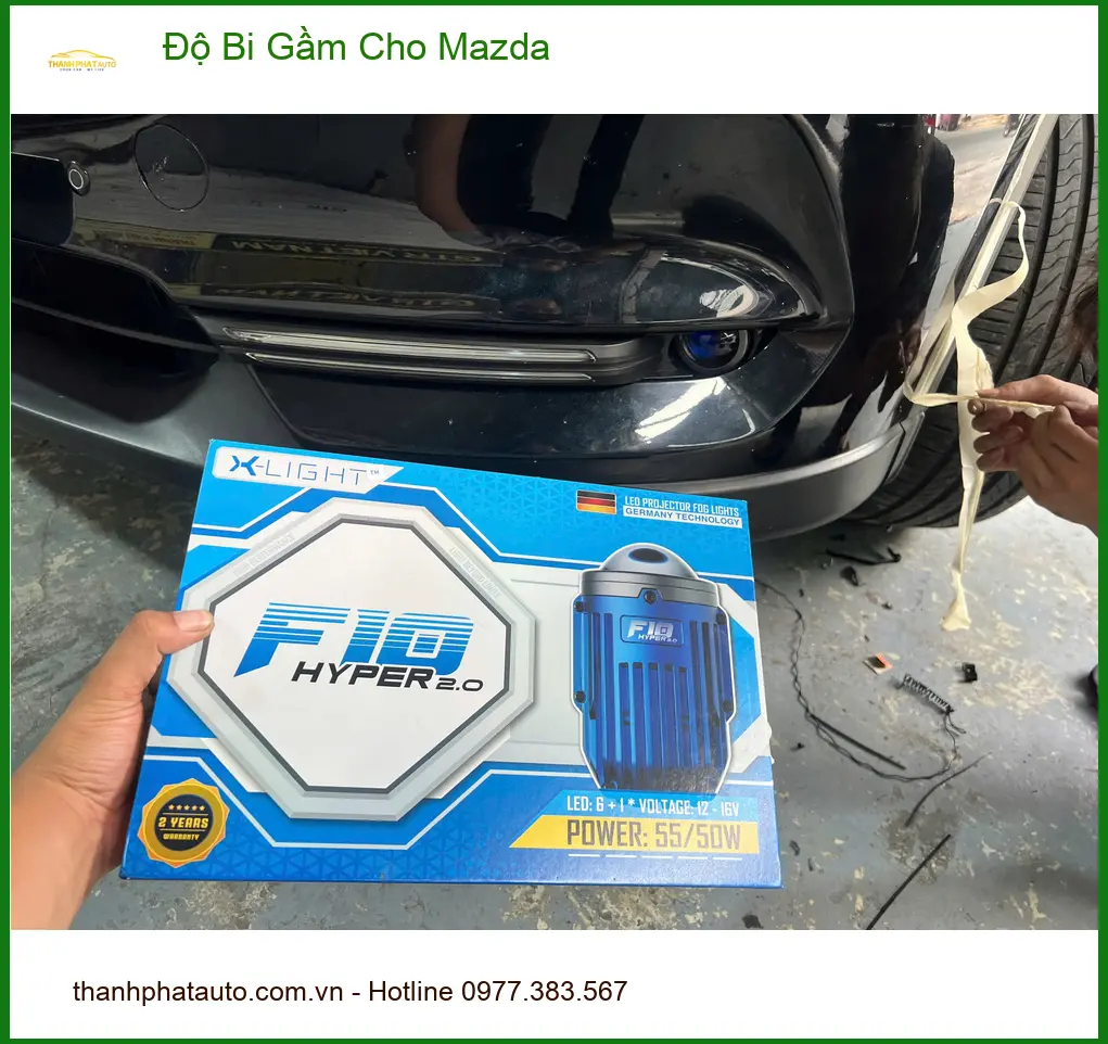 Anh Quang độ bi gầm cho Mazda CX-5 tại Quận Thủ Đức vì đèn zin yếu khi đi đêm ảnh thực tế 3
