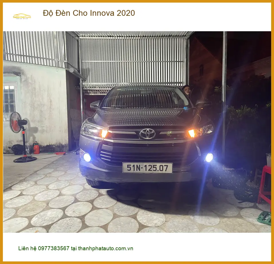 Anh Tấn độ đèn cho Innova 2020 Quận 9 để cải thiện tầm nhìn ban đêm ảnh thực tế 3