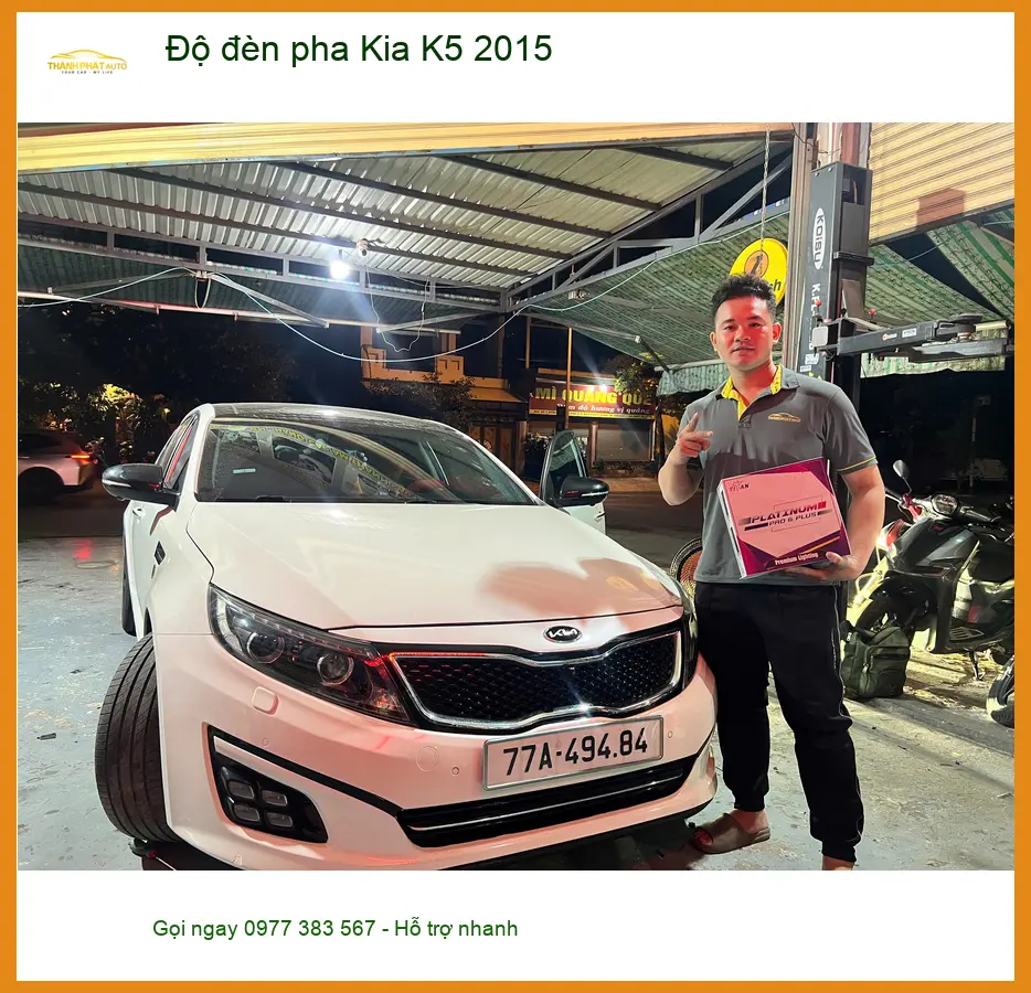 Anh Long độ đèn pha Kia K5 2015 tại Quận Thủ Đức vì đèn zin quá tối
