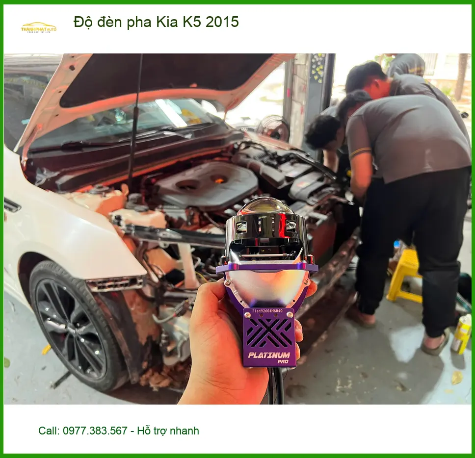 Anh Long độ đèn pha Kia K5 2015 tại Quận Thủ Đức vì đèn zin quá tối ảnh thực tế 2