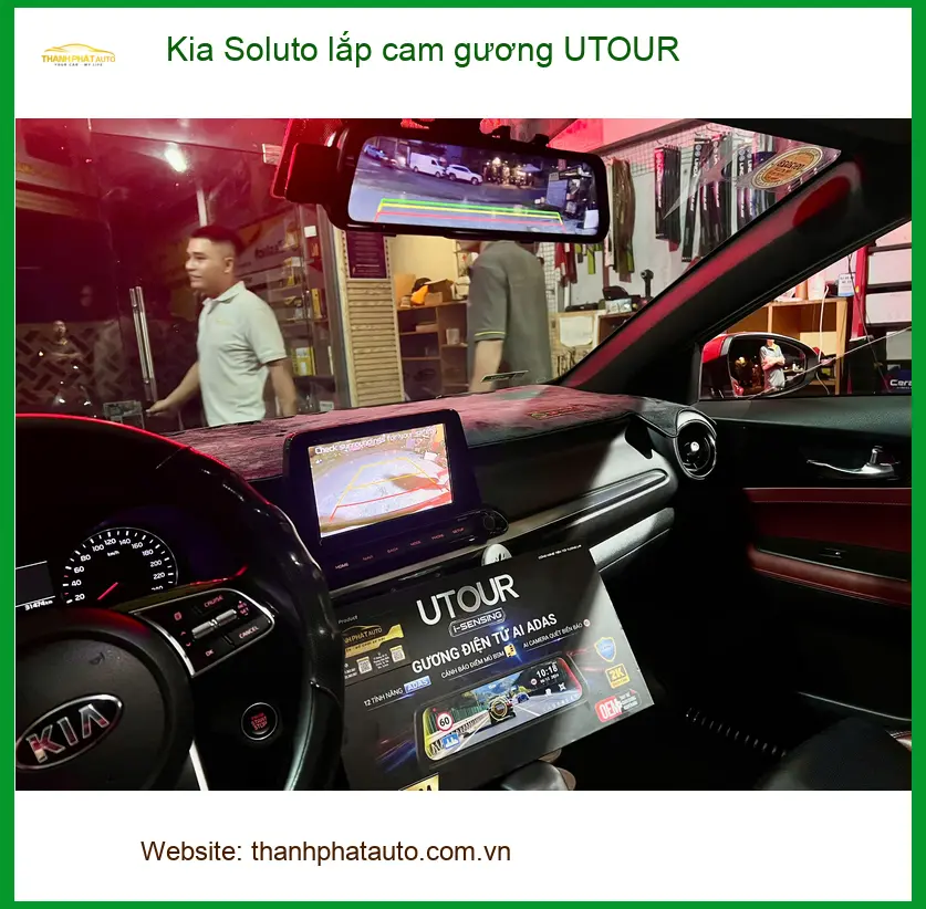 Anh Cường lắp cam gương UTOUR Kia Soluto tại Thủ Đức để tiện theo dõi giao thông ảnh thực tế 5