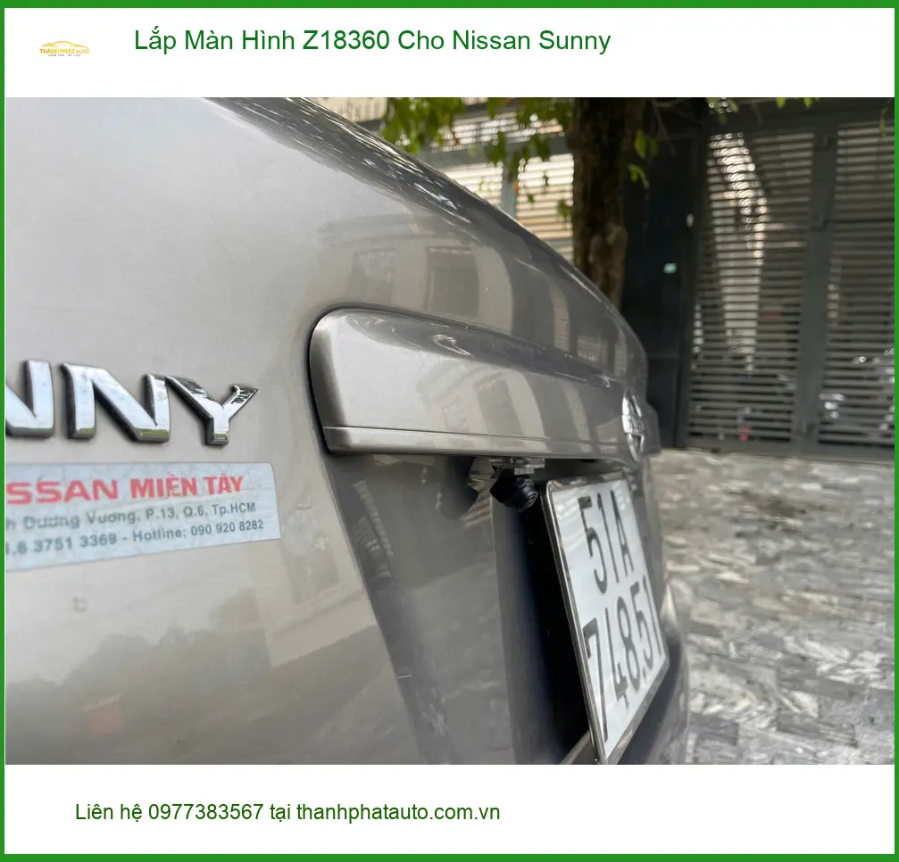 Anh Kiên lắp Màn Hình Z18360 cho Nissan Sunny Quận 9 vì màn zin bé, khó nhìn đường