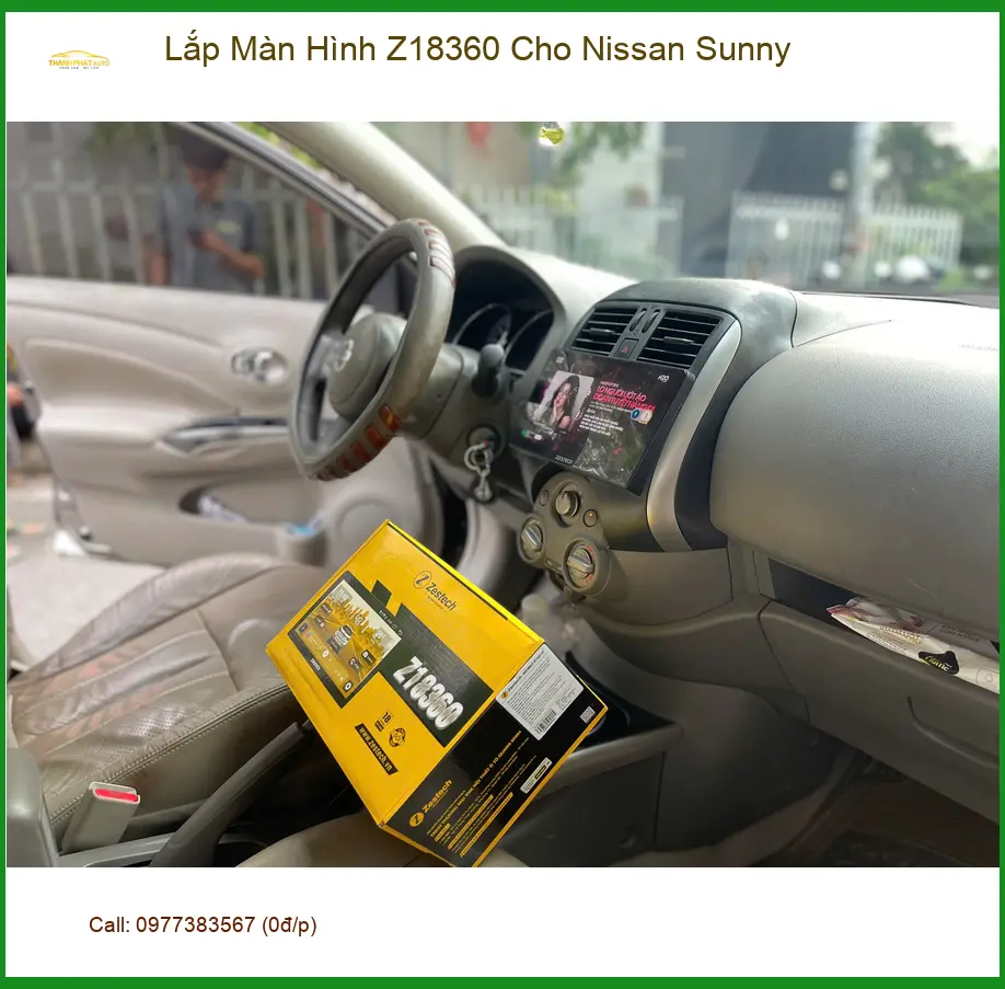Anh Kiên lắp Màn Hình Z18360 cho Nissan Sunny Quận 9 vì màn zin bé, khó nhìn đường ảnh thực tế 2