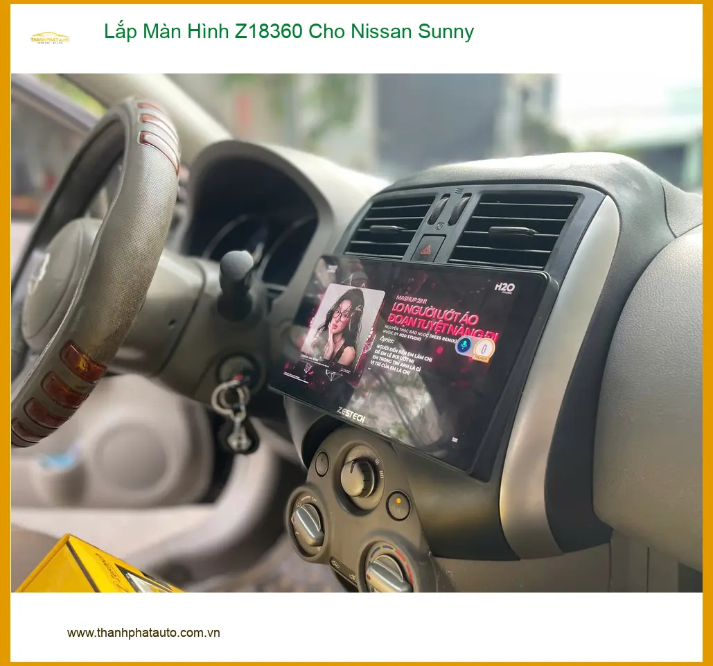 Anh Kiên lắp Màn Hình Z18360 cho Nissan Sunny Quận 9 vì màn zin bé, khó nhìn đường ảnh thực tế 4