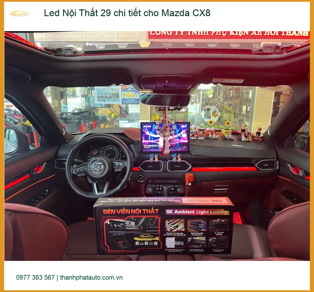Anh Minh lắp Led Nội Thất 29 chi tiết cho Mazda CX8 Quận Thủ Đức để khoang xe thêm lung linh