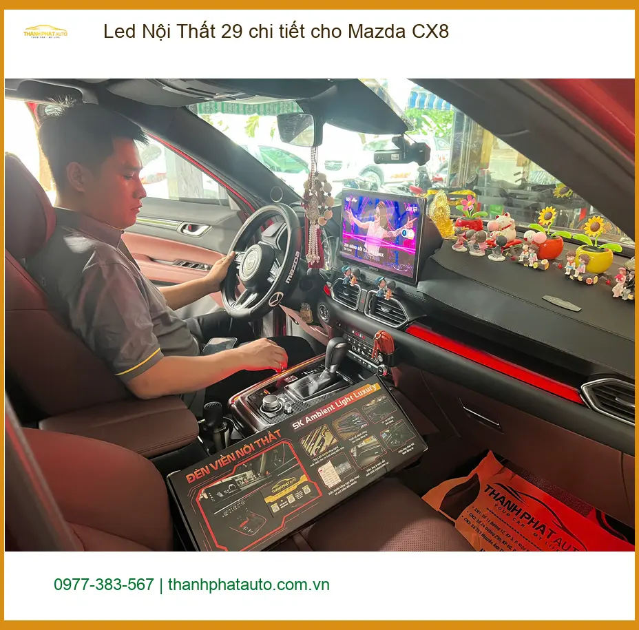 Anh Minh lắp Led Nội Thất 29 chi tiết cho Mazda CX8 Quận Thủ Đức để khoang xe thêm lung linh ảnh thực tế 2