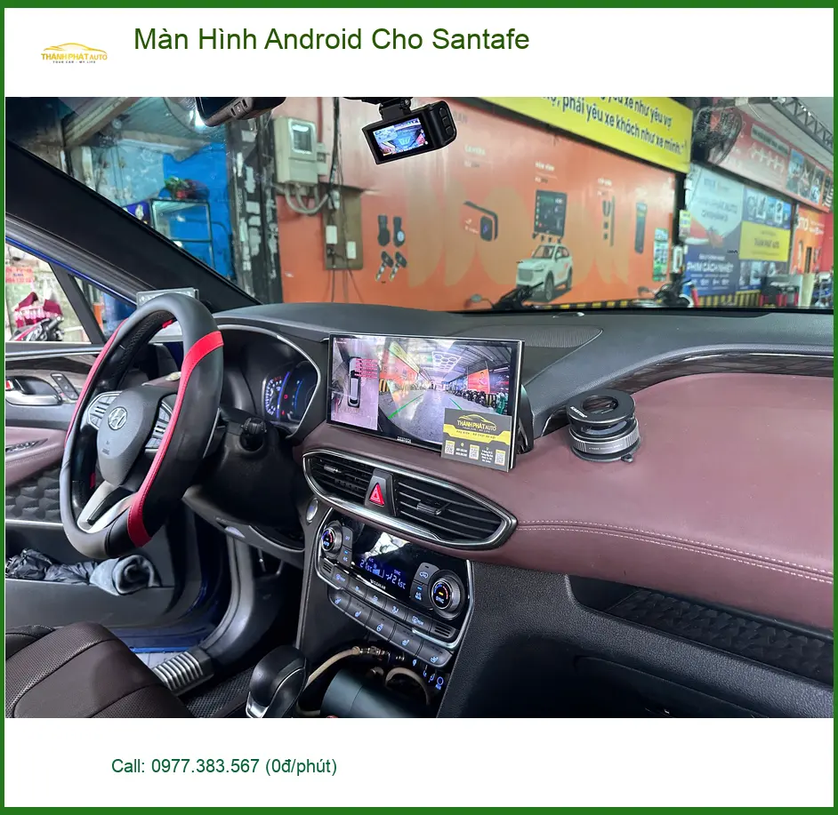 Chú Long lắp Màn Hình Android cho Santafe tại Quận 12 vì màn zin không đáp ứng đủ nhu cầu