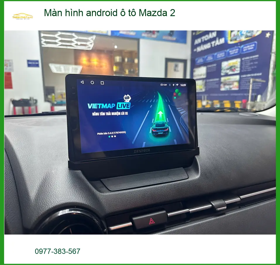 Chú Tấn lắp màn hình Android cho Mazda 2 tại Quận 12 xem bản đồ, giải trí ảnh thực tế 4