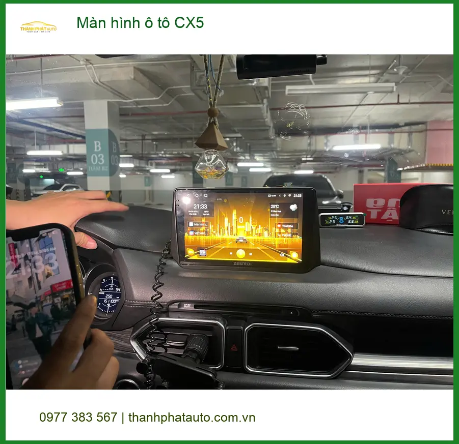 Chú Lâm nâng cấp màn hình ô tô CX5 tại Quận 9 vì màn zin quá cũ ảnh thực tế 4