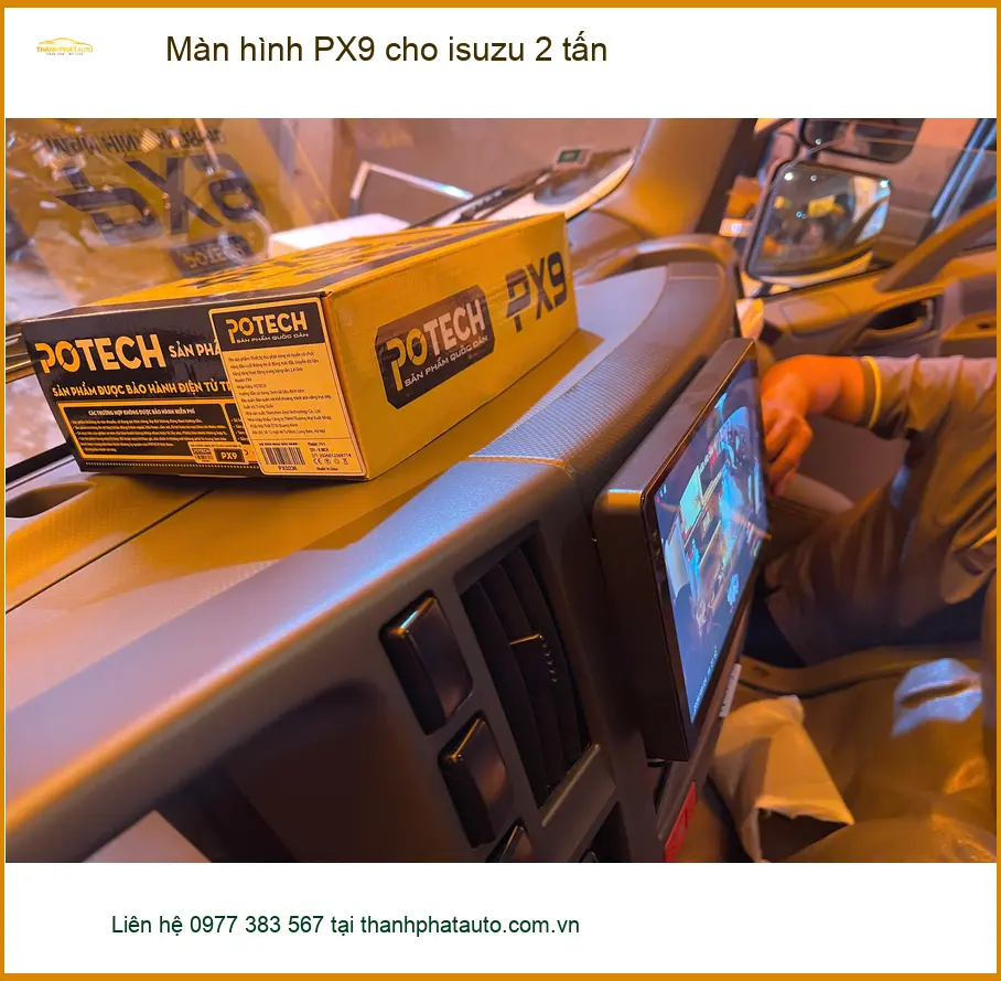Chú Huy lắp Màn hình PX9 cho Isuzu 2 tấn tại Quận 9 để tiện giám sát lộ trình ảnh thực tế 3