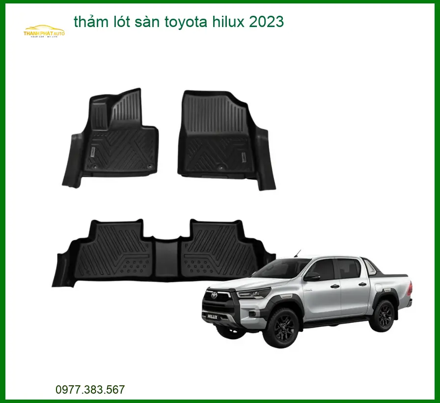 Thảm Lót Sàn Toyota Hilux 2023 - Địa Chỉ Lắp Đặt Chính Hãng Giá Tốt TPHCM