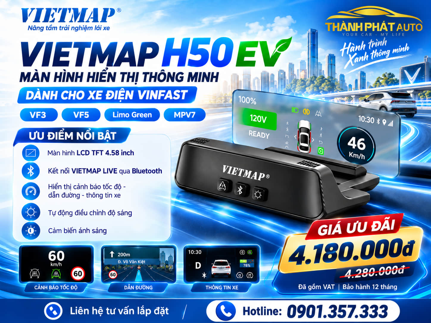 Ưu Điểm Nổi Bật Của Màn Hình Vietmap H50EV