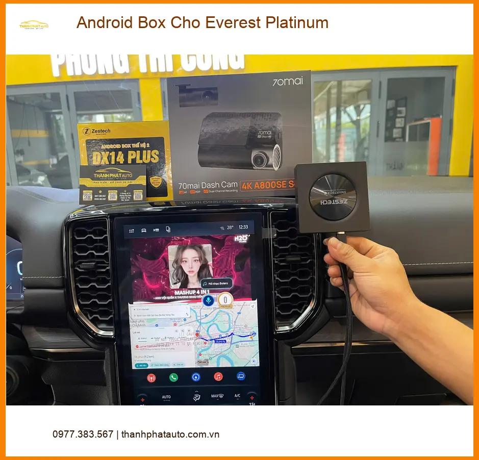 Anh Kiên lắp Android Box cho Ford Everest Platinum Quận 9 dùng giải trí ảnh thực tế 4