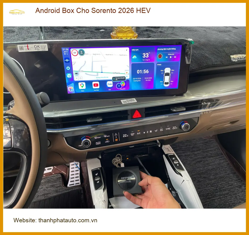 Anh Khải lắp Android Box Sorento 2026 HEV tại Quận 9