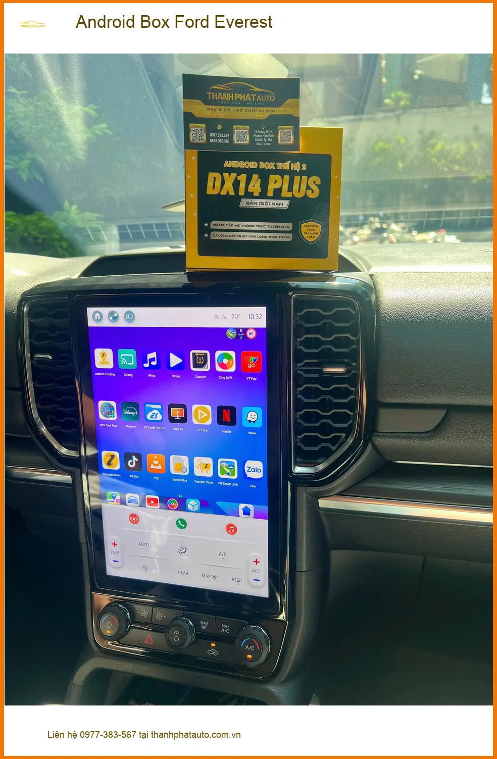 Anh Quốc lắp Android Box cho Ford Everest tại Quận Thủ Đức để nâng cấp trải nghiệm lái xe