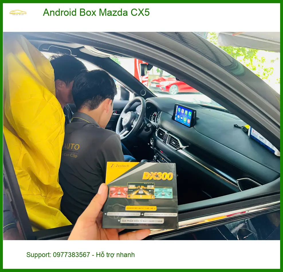 Chị Thảo lắp Android Box cho Mazda CX5 tại Quận 4 để biến màn hình zin thành smart TV ảnh thực tế 2