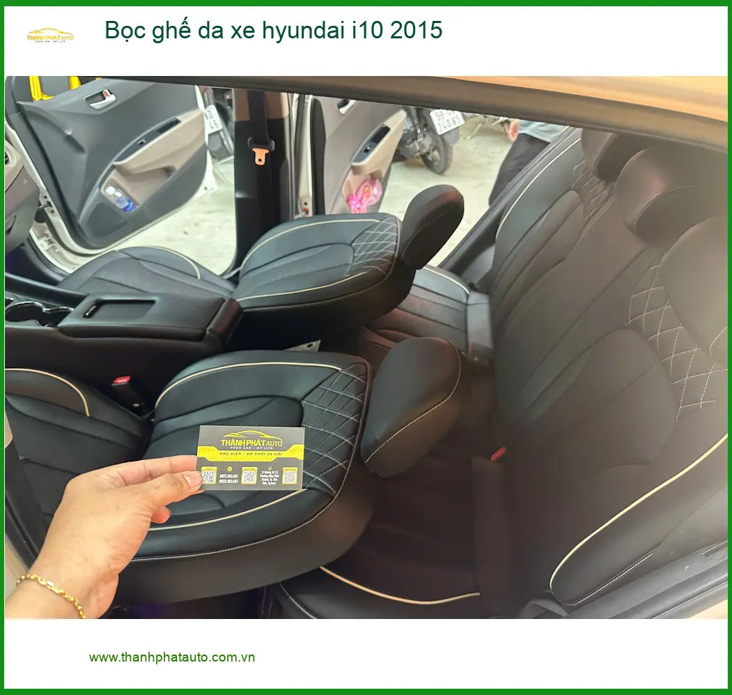 Anh Hưng bọc ghế da Hyundai i10 2015 tại Bình Chánh vì ghế cũ đã xuống cấp ảnh thực tế 3