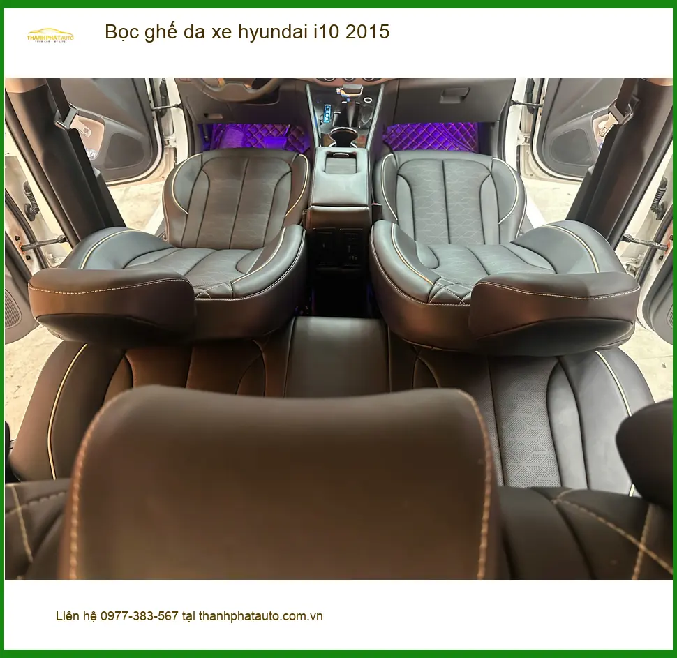Anh Hưng bọc ghế da Hyundai i10 2015 tại Bình Chánh vì ghế cũ đã xuống cấp ảnh thực tế 4