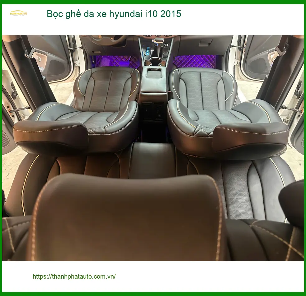 Anh Trọng bọc ghế da Hyundai i10 2015 Quận 8 để nội thất sang trọng và dễ vệ sinh hơn ảnh thực tế 2
