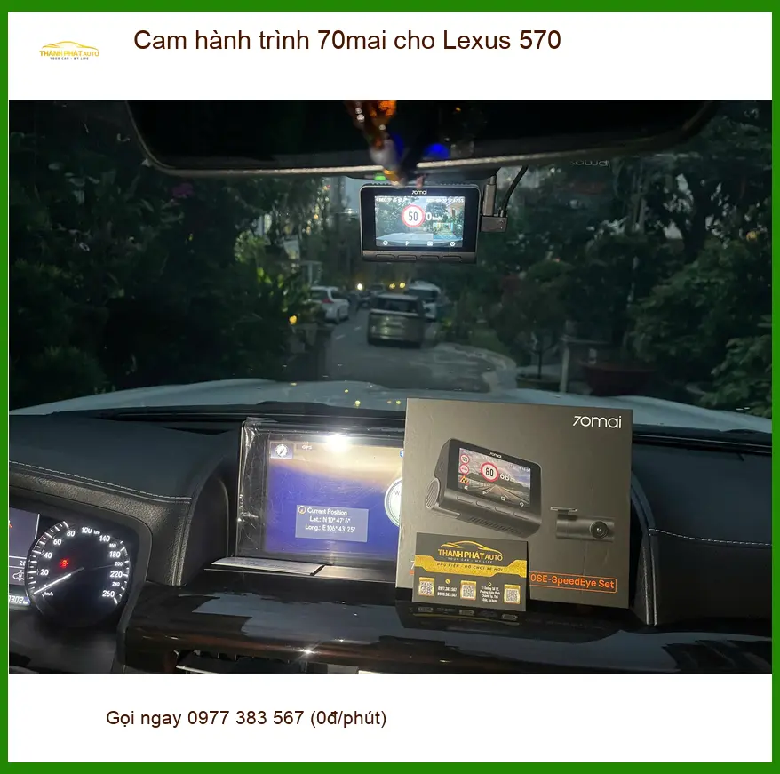 Anh Dũng lắp cam hành trình 70mai Lexus 570 Quận 9 để an tâm lái xe