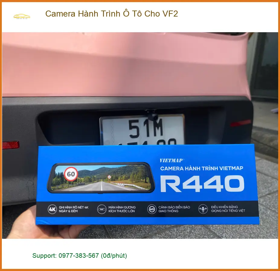 Chị Thảo lắp Camera Hành Trình Ô Tô cho VF2 ở Quận 9 để yên tâm di chuyển