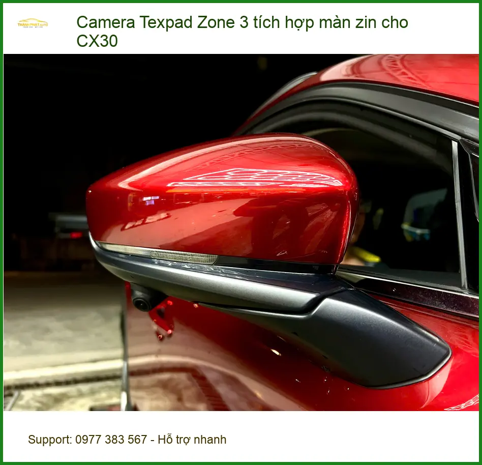 Chị Thanh Vy lắp Camera Texpad Zone 3 tích hợp màn zin cho CX30 tại Quận 9. ảnh thực tế 2