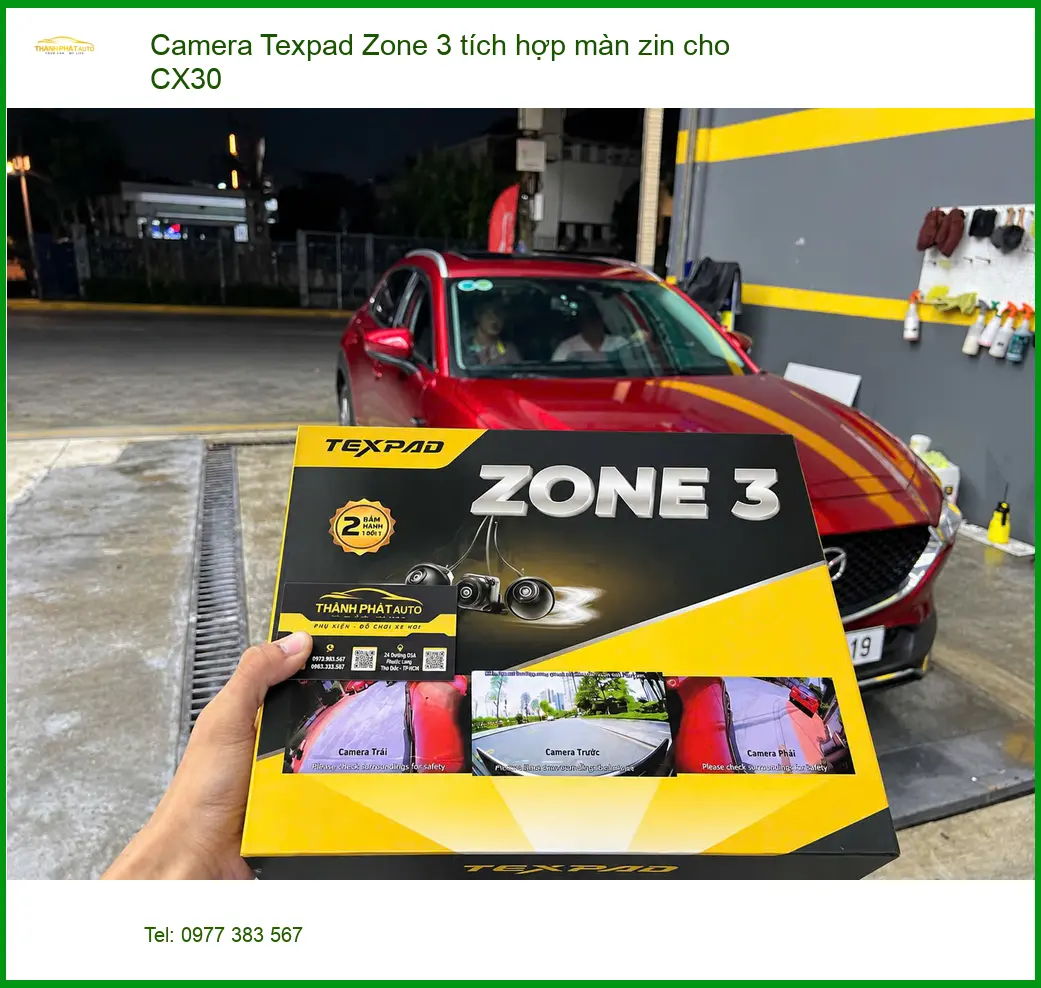 Chị Thanh Vy lắp Camera Texpad Zone 3 tích hợp màn zin cho CX30 tại Quận 9. ảnh thực tế 4