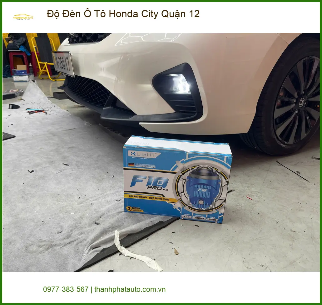 Anh Khánh độ đèn ô tô Honda City Quận 12 vì đèn zin quá tối khi đi đêm ảnh thực tế 3