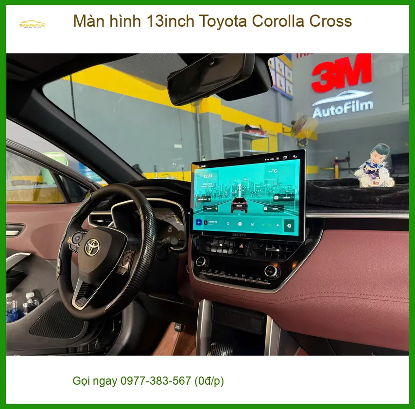 Chị Thảo nâng cấp màn hình 13inch Toyota Corolla Cross Quận Tân Bình để xem bản đồ rõ hơn ảnh thực tế 5