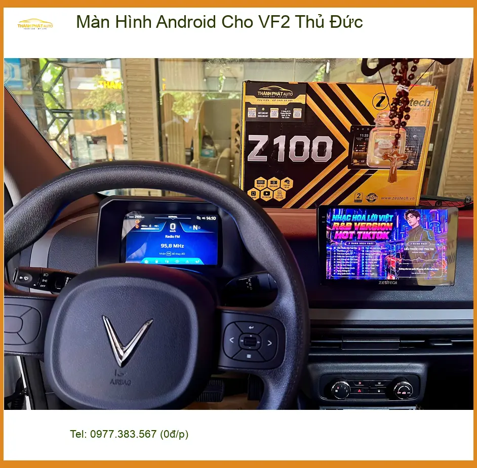 Chị Thảo lắp Màn Hình Android cho VF2 tại Thủ Đức để tối ưu tiện ích giải trí