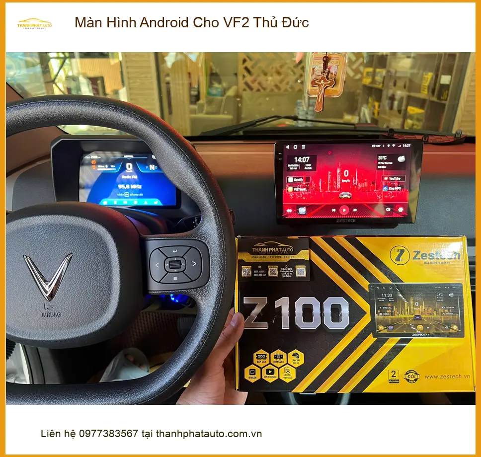 Chị Thảo lắp Màn Hình Android cho VF2 tại Thủ Đức để tối ưu tiện ích giải trí ảnh thực tế 2