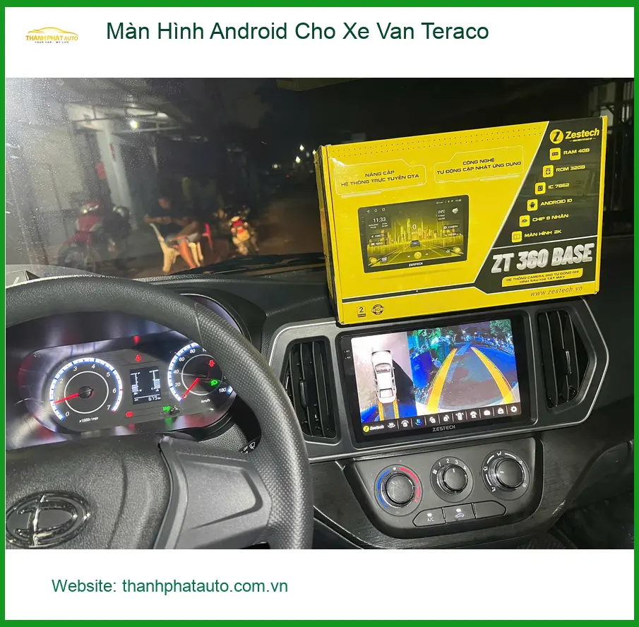 Chị Thảo lắp Màn Hình Android Xe Van Teraco tại Thủ Đức vì màn zin cũ ảnh thực tế 2
