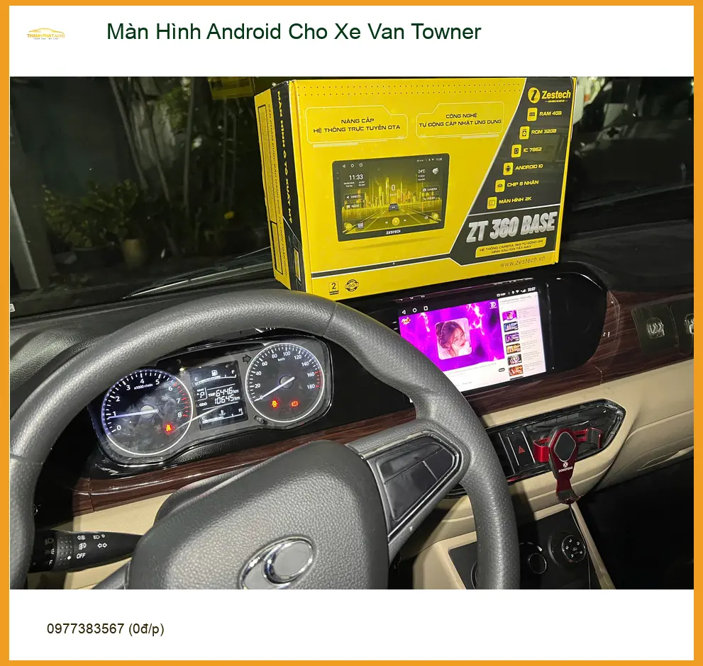Chú Sáu lắp Màn Hình Android cho Xe Van Towner ở Quận Thủ Đức để tiện đường