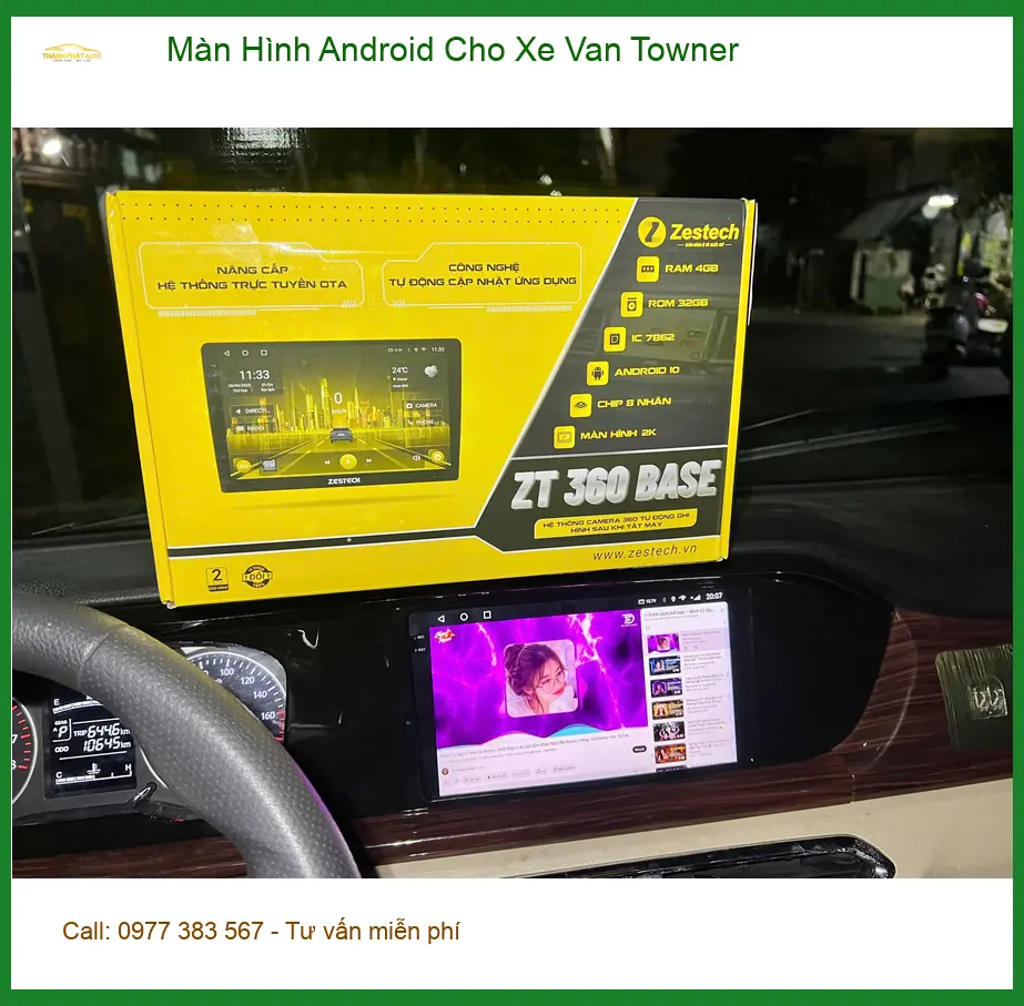 Chú Sáu lắp Màn Hình Android cho Xe Van Towner ở Quận Thủ Đức để tiện đường ảnh thực tế 3