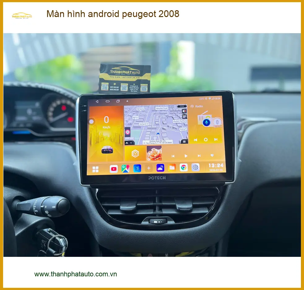 Anh Trọng gắn màn hình Android Peugeot 2008 Quận 4 sau khi xe mua về