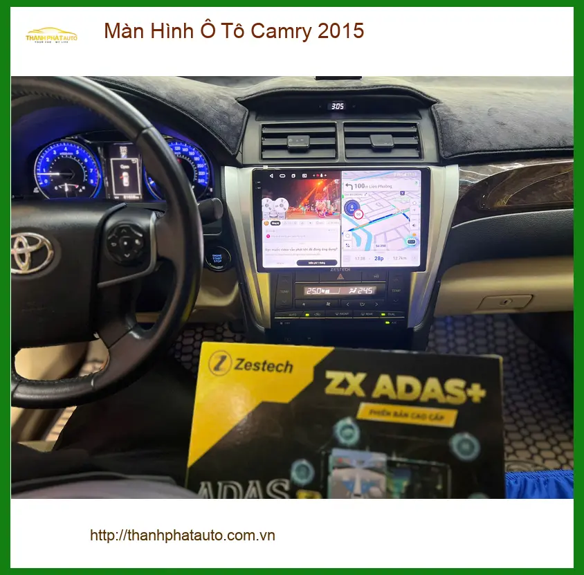 Chị Thảo lắp màn hình ô tô Camry 2015 tại Quận 9 vì màn hình zin đã cũ ảnh thực tế 3