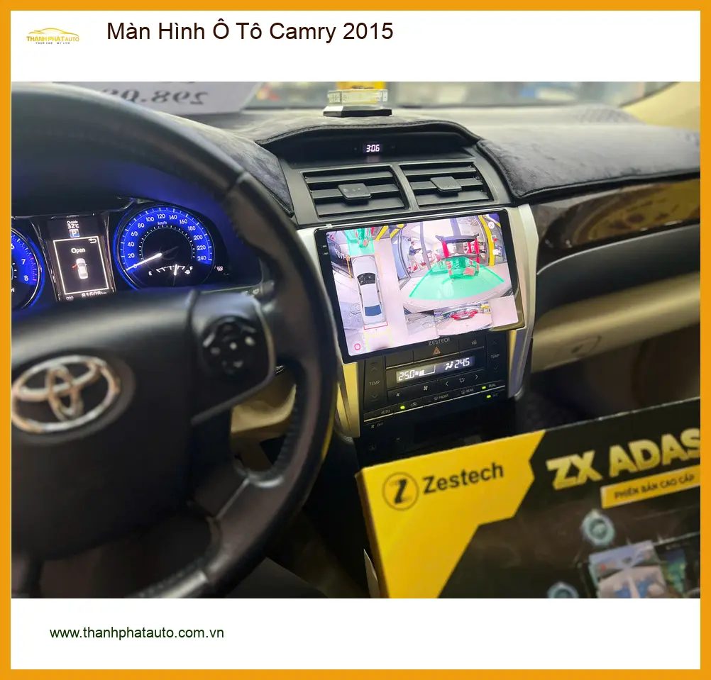 Chị Thảo lắp màn hình ô tô Camry 2015 tại Quận 9 vì màn hình zin đã cũ ảnh thực tế 4