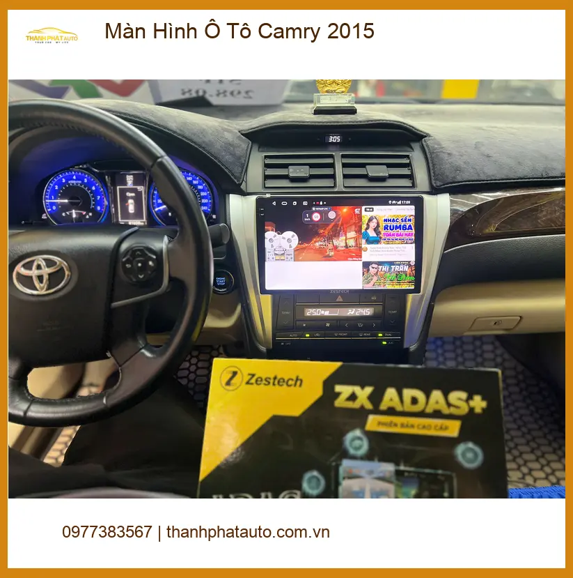 Chị Thảo lắp màn hình ô tô Camry 2015 tại Quận 9 vì màn hình zin đã cũ ảnh thực tế 5