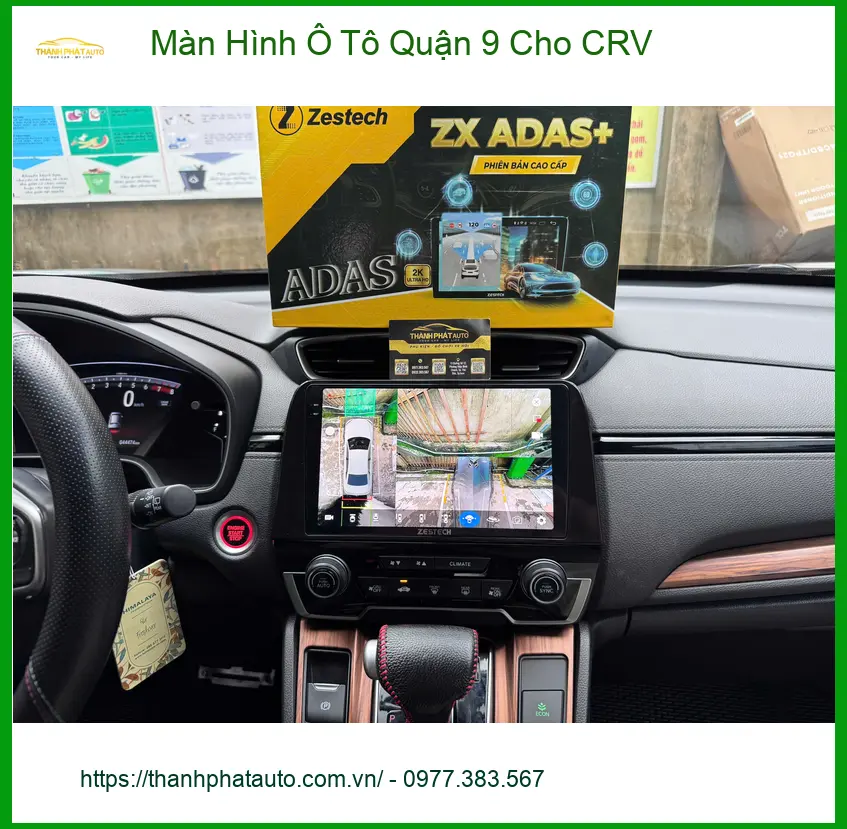 Chị Lan Anh lắp màn hình ô tô cho CRV tại Quận 9 để tiện đi làm hàng ngày ảnh thực tế 3