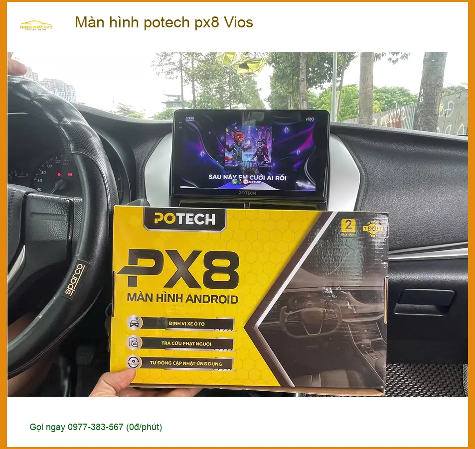 Anh Dũng lắp Màn hình Potech PX8 cho Toyota Vios tại Quận Tân Bình sau màn zin cũ chậm