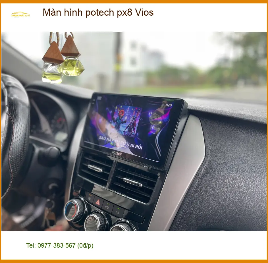 Anh Dũng lắp Màn hình Potech PX8 cho Toyota Vios tại Quận Tân Bình sau màn zin cũ chậm ảnh thực tế 3