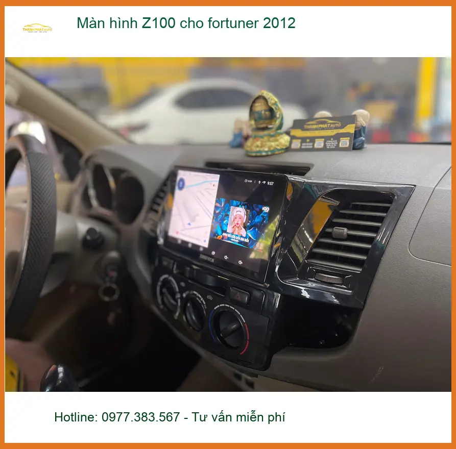 Anh Cường lắp màn hình Z100 cho Fortuner 2012 tại Quận Bình Tân vì màn hình cũ giật lag ảnh thực tế 3