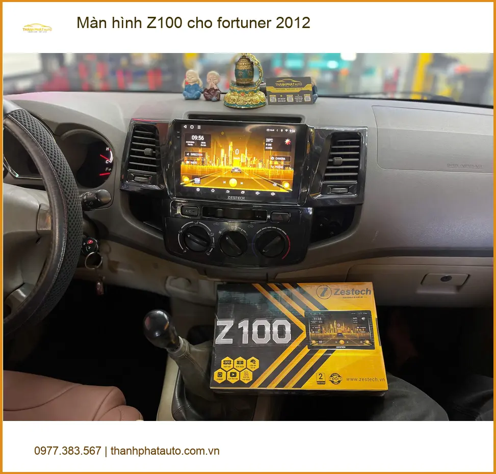 Anh Cường lắp màn hình Z100 cho Fortuner 2012 tại Quận Bình Tân vì màn hình cũ giật lag ảnh thực tế 5