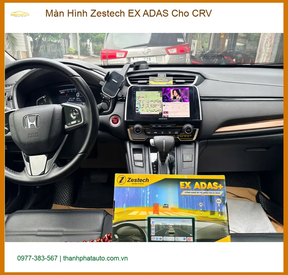 Anh Dũng lắp Màn Hình Zestech EX ADAS cho CRV tại Bình Tân để lái xe an toàn.
