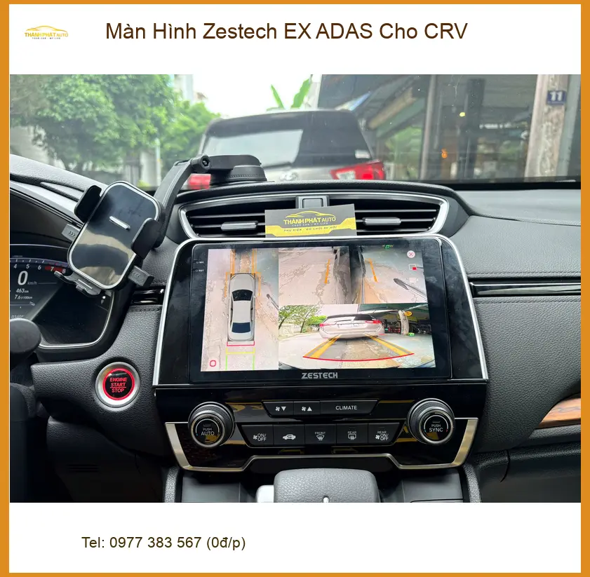 Anh Dũng lắp Màn Hình Zestech EX ADAS cho CRV tại Bình Tân để lái xe an toàn. ảnh thực tế 4